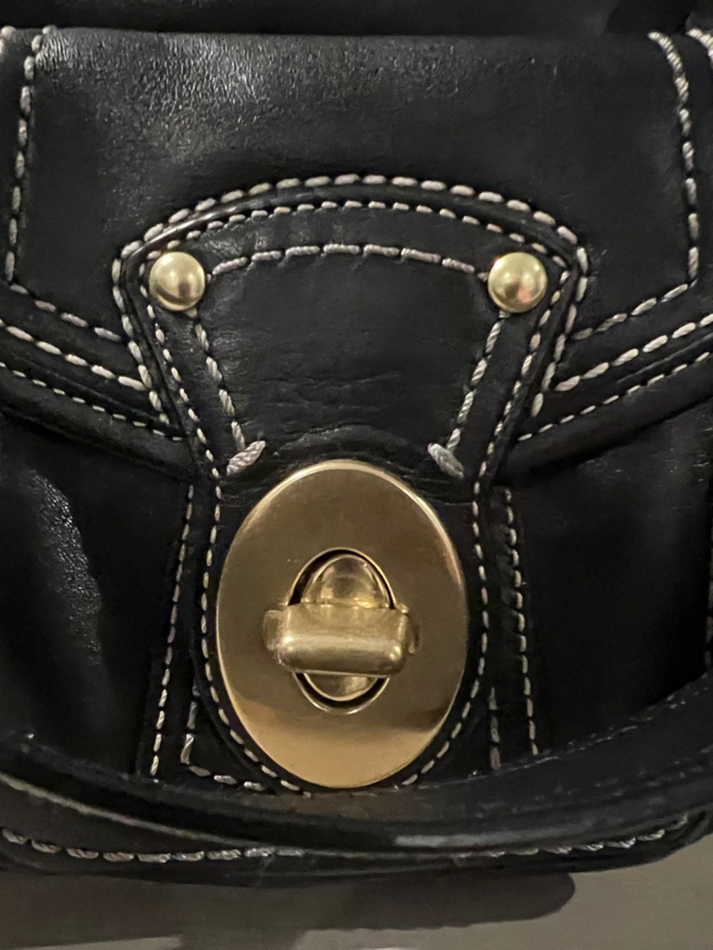 Vintage Coach  Black Leather Legacy Mandy Bag with Gold Hardware - Picture 5 of 9